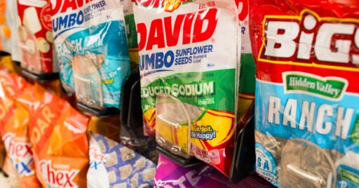 snacks on display at a convenience store