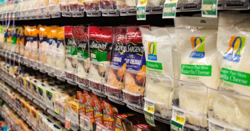 cheese in pusher trays